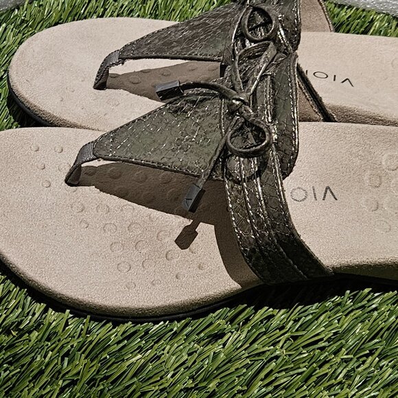 Vionic Amaya Snake Print Thong Sandals – Women’s 7 – Charcoal Metallic – New in - Picture 4 of 7
